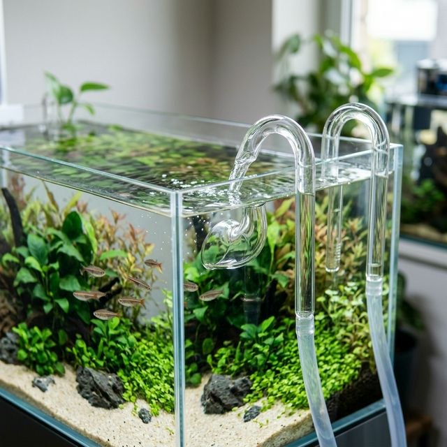 Елегантні скляні трубки Lily Pipes на обідку акваріума