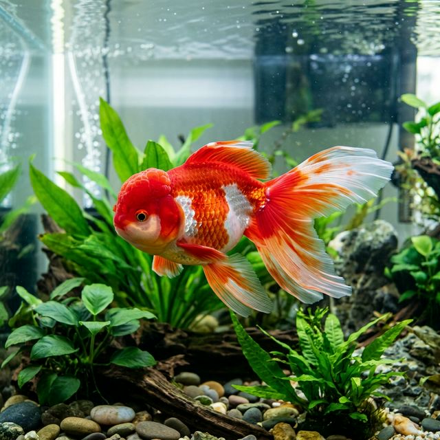 Золота рибка Оранда у чистій воді