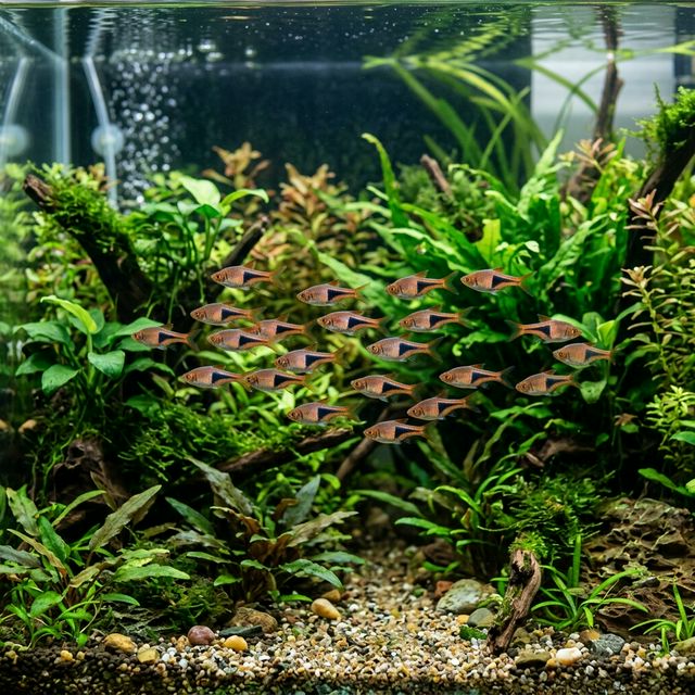 Зграя расбори гетероморфи у акваріумі